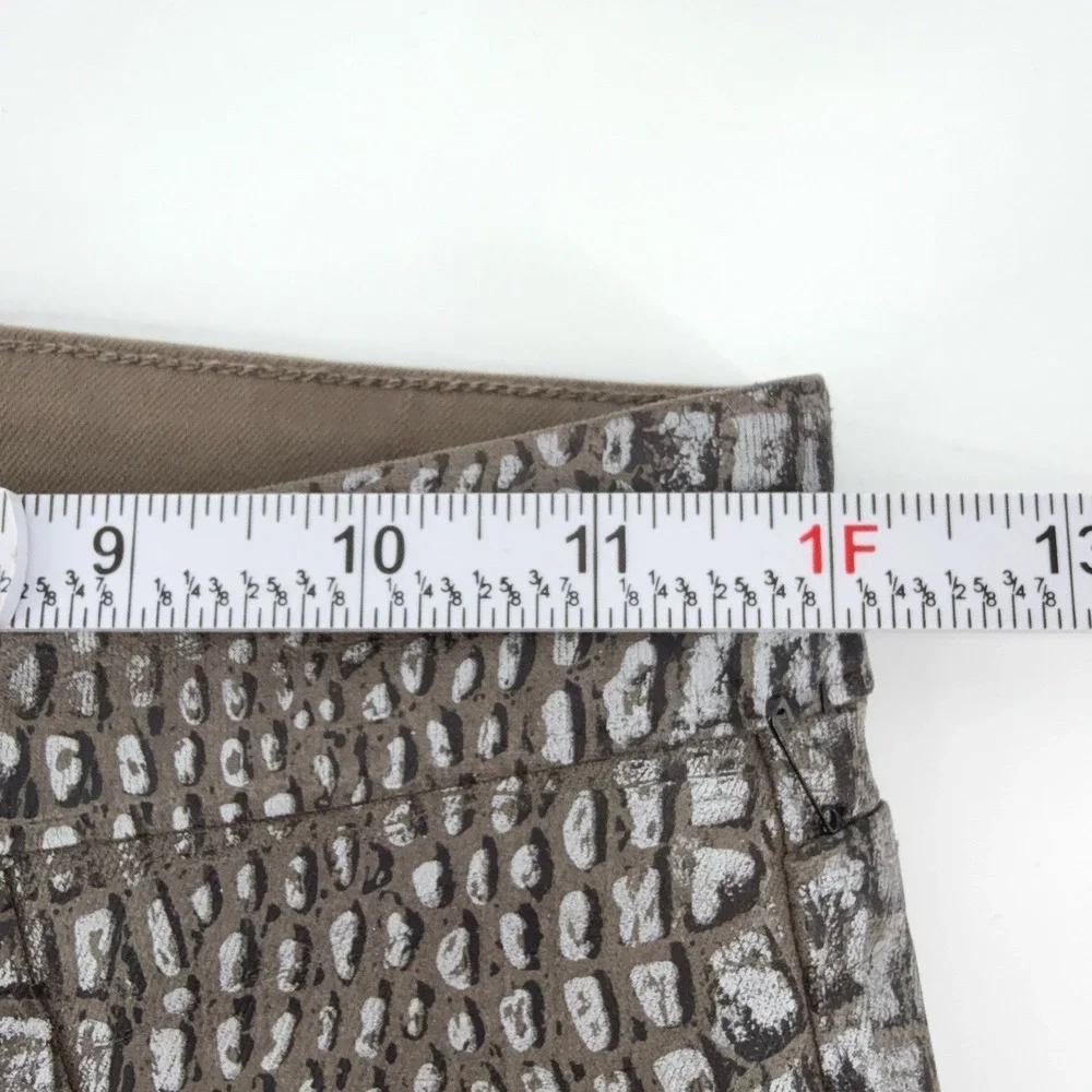 L'AGENCE Margot High Rise Skinny Jeans in Chestnut Black Croc Foil Size 25‎ NWT